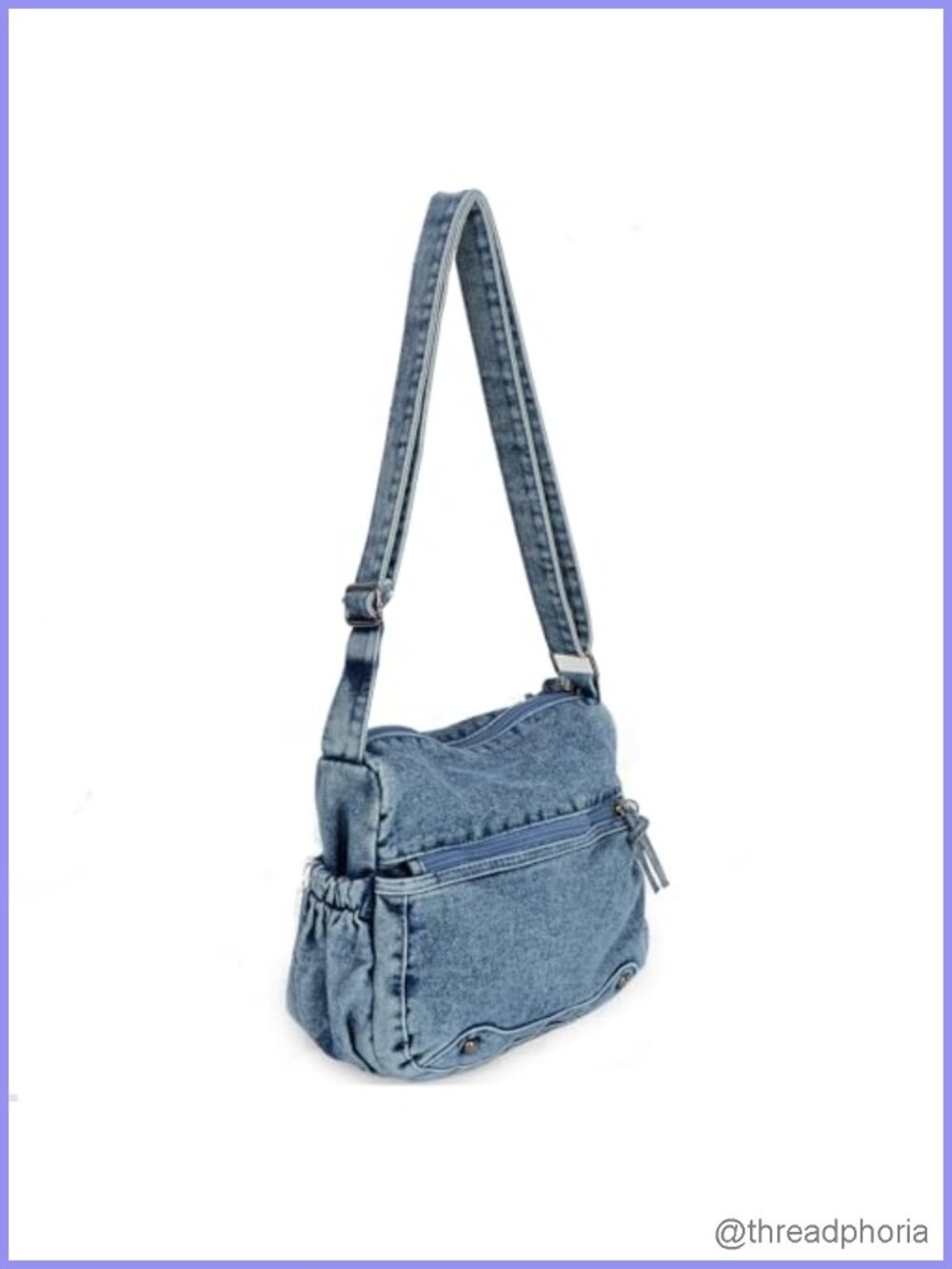 Y2K Washed Denim Crossbody Hobo Bag Jean Shoulder Purse